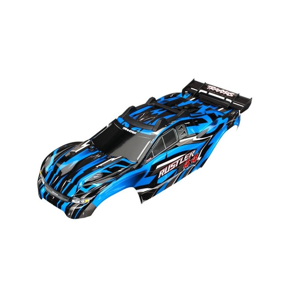 Carrocería Rustler 4x4 azul con ventanas y gráficos Traxxas TRX6718X Carrocería Rustler 4x4 azul con ventanas y gráficos Traxxas TRX6718X