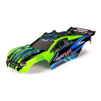 Carrocería Rustler 4x4 verde y azul con adhesivos Traxxas TRX6734G