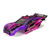 Carrocería Rustler 4x4 rosa y púrpura con adhesivos Traxxas TRX6734P