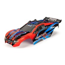 Carrocería Rustler 4x4 rojo y azul con adhesivos Traxxas TRX6734R