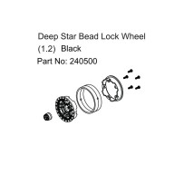 Absima - Deep Star Bead Lock Wheel Black HBP240500