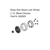 Absima - Deep Star Bead Lock Wheel Black Chrome HBP240505