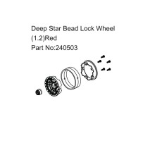 Absima - Deep Star Bead Lock Wheel RED HBP240503