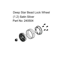 Absima - Deep Star Bead Lock Wheel Satin Silver HBP240504