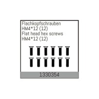 Absima - Flat head hex fine pitch screws HM4*12/12 pcs 1330354