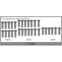 Absima - Flat Head Screw Set 3x12/3x14 1710080