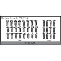 Absima - Flat Head Screw Set 3x8/3x10 1710079