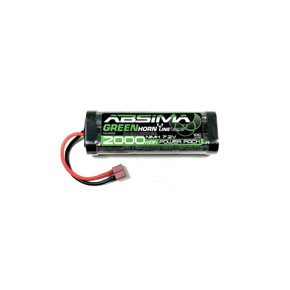 Bateria Nimh Absima Greenhorn Vol.2 Stick Pack 7.2V 2000mah conector T-Plug 4100006 Bateria Nimh Absima Greenhorn Vol.2 Stick Pack 7.2V 2000mah conector T-Plug 4100006