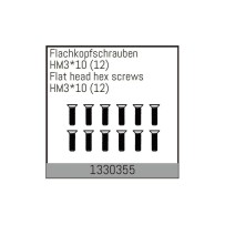 Absima - HM3*10mm Flat Hex Screw 12PCS 1330355