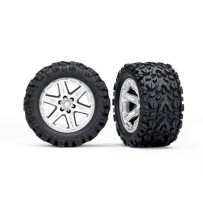 Ruedas Traxxas 2.8” Talon montadas y pegadas con llantas RXT Satin Chrome – TRX6774R
