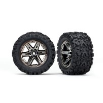 Ruedas Traxxas 2.8” Talon montadas y pegadas con llantas RXT Black Chrome – TRX6774X