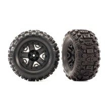 Neumáticos Traxxas Sledgehammer en llantas negras con foam (2) TRX6792