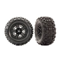 Ruedas 2.8 de 5 radios negras con neumáticos Sledgehammer montadas y pegadas Traxxas TRX6792