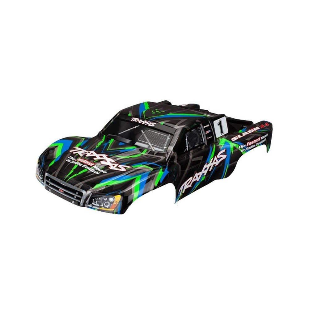 Traxxas Body slash 4x4 green (painted decals applied) TRX6816G Traxxas Body slash 4x4 green (painted decals applied) TRX6816G