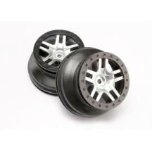 Llantas SCT seis radios cromo satinado estilo beadlock perfil dual Traxxas TRX6872
