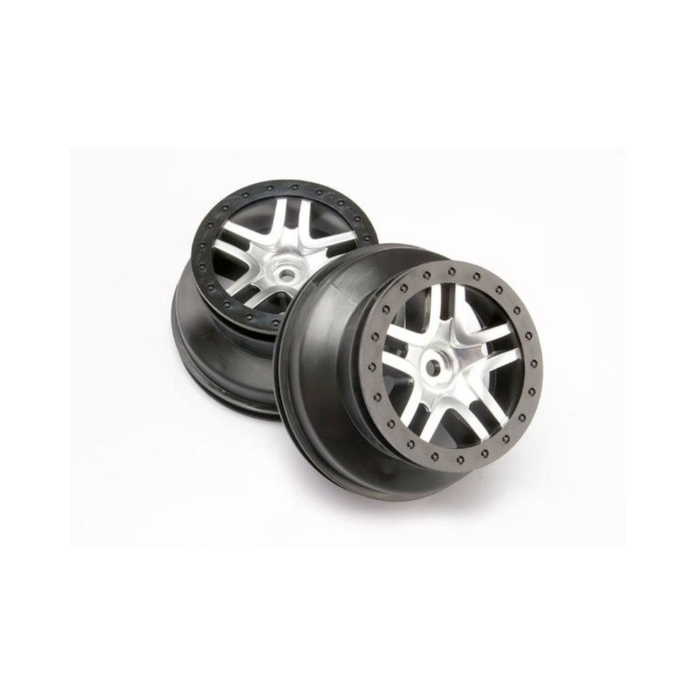 Llantas SCT seis radios cromo satinado estilo beadlock perfil dual Traxxas TRX6872 Llantas SCT seis radios cromo satinado estilo beadlock perfil dual Traxxas TRX6872
