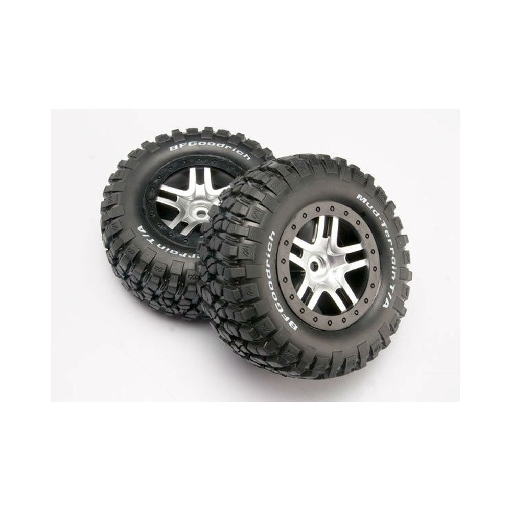 Ruedas montadas pegadas SCT seis radios cromo Traxxas Ruedas montadas pegadas SCT seis radios cromo Traxxas