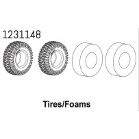 Absima - Tires with Sponge CR4.4 1231148