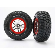 Ruedas montadas pegadas SCT S1 cromo rojo Traxxas TRX6873R
