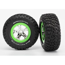 Ruedas montadas pegadas SCT cromo verde Traxxas TRX6876