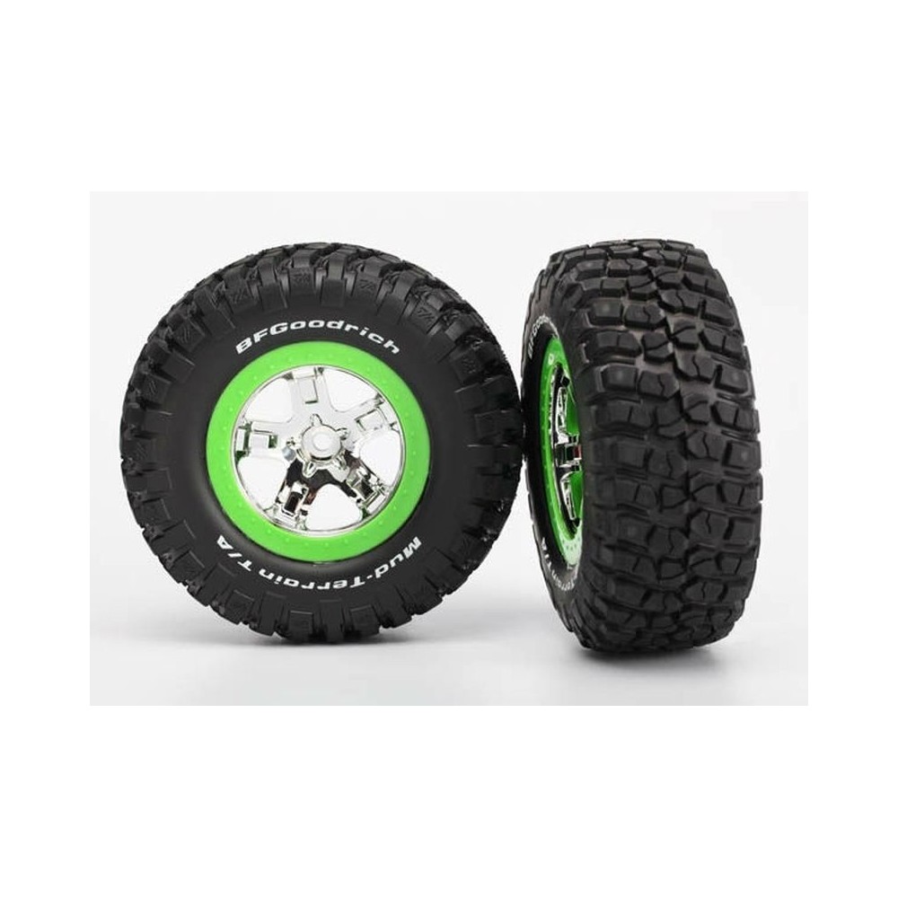 Ruedas montadas pegadas SCT cromo verde Traxxas TRX6876 Ruedas montadas pegadas SCT cromo verde Traxxas TRX6876