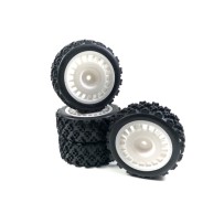 Absima - Wheel Set Rally Block Design 1:10 White 4 2510062