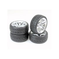 Absima - Wheel Set Onroad 10 Spoke / Profile silver 1:10 2510005