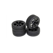 Absima - Wheel Set Onroad 5 Spoke / Profile black 1:10 2510006