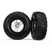 Ruedas montadas y pegadas cromo satinado negro llantas TSM para short course Traxxas TRX6892