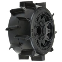 Pro-line 1-10 Sand Paw LP F-R 2.8 MT Tires Mounted 12mm-14mm Black Raid PRO1016010