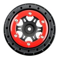 Pro-line 1-10 Split Six Front 2.2-3.0 12mm Short Course Wheels Red-Blk PRO271404