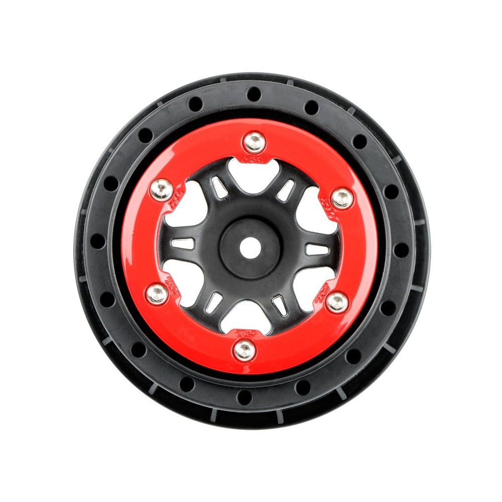Llantas Split Six frontal 2.2-3.0" rojo-negro Pro-line 1/10