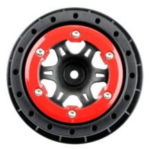 Pro-line 1-10 Split Six Rear 2.2-3.0 12mm Short Course Wheels Red-Black PRO271504