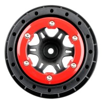 Pro-line 1-10 Split Six Rear 2.2-3.0 12mm Short Course Wheels Red-Black PRO271504