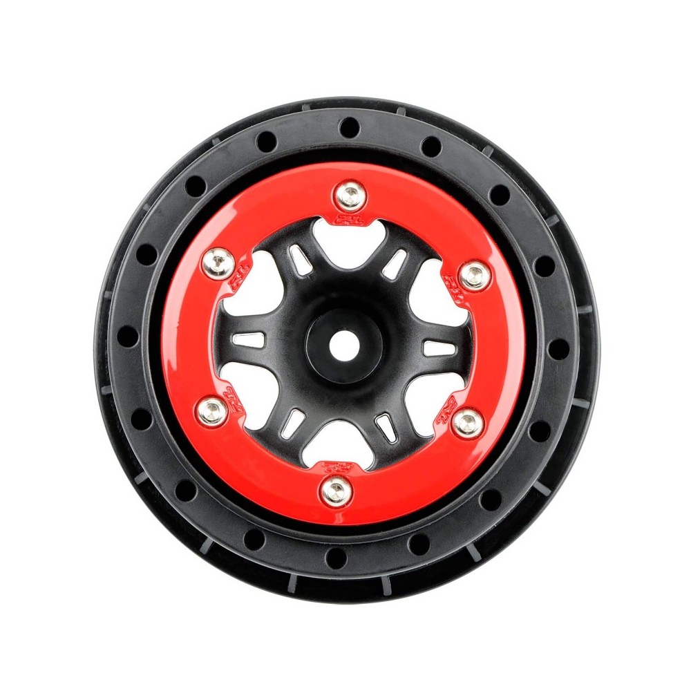 Pro-line 1-10 Split Six Rear 2.2-3.0 12mm Short Course Wheels Red-Black PRO271504 Pro-line 1-10 Split Six Rear 2.2-3.0 12mm Short Course Wheels Red-Black PRO271504