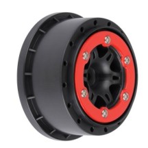 Pro-line 1-10 Split Six Rear 2.2-3.0 12mm Short Course Wheels Red-Black PRO271504