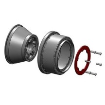 Pro-line 1-10 Split Six Rear 2.2-3.0 12mm Short Course Wheels Red-Black PRO271504