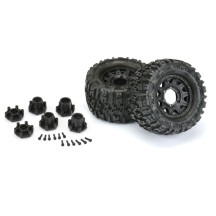 Neumáticos Trencher 2.8 F-R montados con llantas 12mm-14mm negras Raid Pro-line PRO117010 (3)