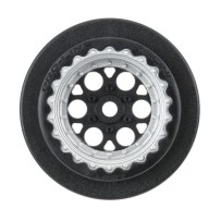 Pro-line 1-16 Showtime+ Rear 8mm Hex Wheels Black-Silver : Losi Mini Drag PRO283413
