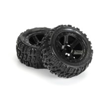 Neumáticos Trencher M2 2.2 delantero-trasero montados con llantas 12mm negras Desperado 1/16 Pro-line PRO119411 (3)