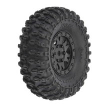 Pro-line 1-24 Hyrax Front-Rear 1.0 Tires Mounted 7mm Black Impulse : SCX24 PRO1019410