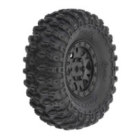 Pro-line 1-24 Hyrax Front-Rear 1.0 Tires Mounted 7mm Black Impulse : SCX24 PRO1019410