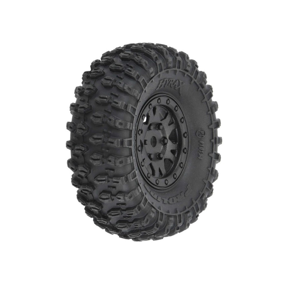 Neumáticos Hyrax 1.0 delantero-trasero montados con llantas 7mm negras Impulse para SCX24 1/24 Pro-line PRO1019410 Neumáticos Hyrax 1.0 delantero-trasero montados con llantas 7mm negras Impulse para SCX24 1/24 Pro-line PRO1019410