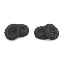 Neumáticos Hyrax 1.0 delantero-trasero montados con llantas 7mm negras Impulse para SCX24 1/24 Pro-line PRO1019410 (3)