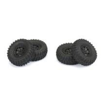 Pro-line 1-24 Hyrax Front-Rear 1.0 Tires Mounted 7mm Black Impulse : SCX24 PRO1019410