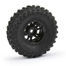 Pro-line 1-24 Hyrax Front-Rear 1.0 Tires Mounted 7mm Black Impulse : SCX24 PRO1019410