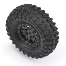 Pro-line 1-24 Hyrax Front-Rear 1.0 Tires Mounted 7mm Black Impulse : SCX24 PRO1019410