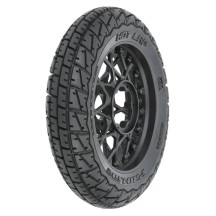 Neumático delantero Hot Lap MX S3 montado en llanta Supermoto negra 1/4 Pro-line PRO1024410