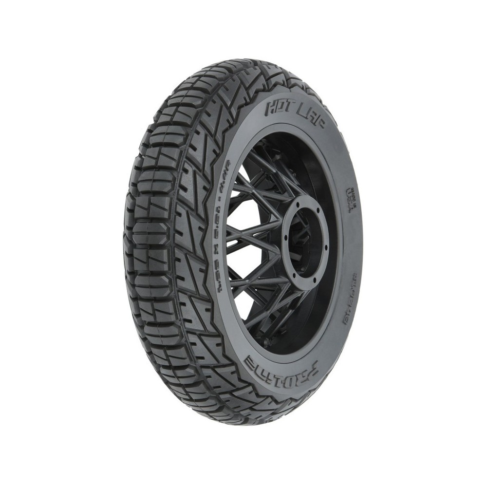 Neumático trasero Hot Lap MX S3 montado en llanta Supermoto negra 1/4 Pro-line PRO1024310