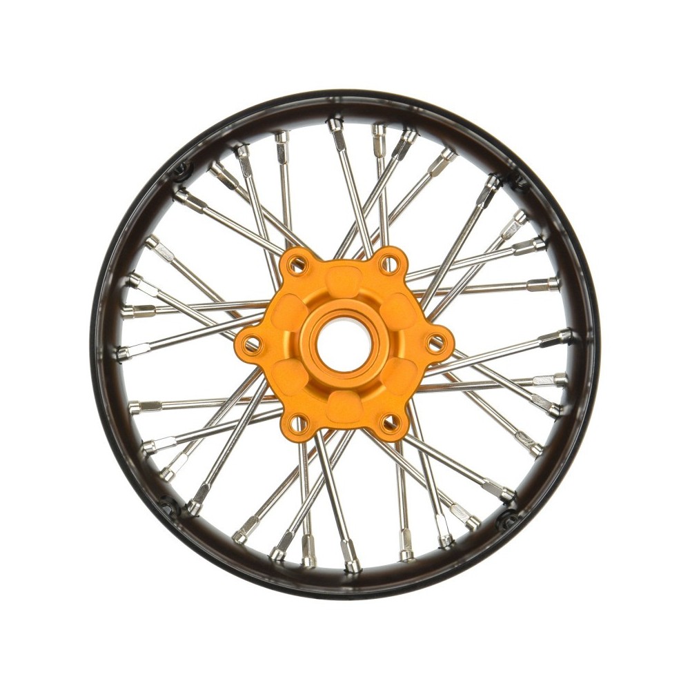 Rueda delantera V2 aluminio Pro-Spec negro-dorado 1/4 Rueda delantera V2 aluminio Pro-Spec negro-dorado 1/4